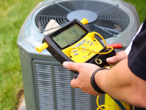AC system getting a maintenance check in Clackamas, OR